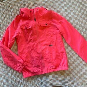 Volcom Neon Pink Hooded Rain Jacket